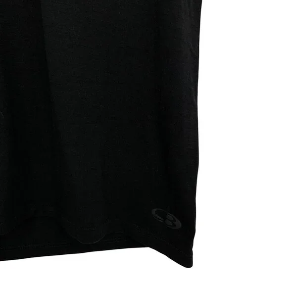 Icebreaker Merino Anatomica Short Sleeve V Neck T Shirt Heather Black Size Small - Picture 3 of 6